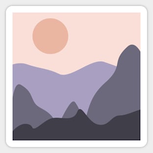 Retro Abstract Mountain and Desert at Dusk Vibes Sticker